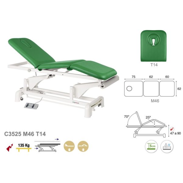 C3525 Ecopostural table de massage électrique en 3 plans