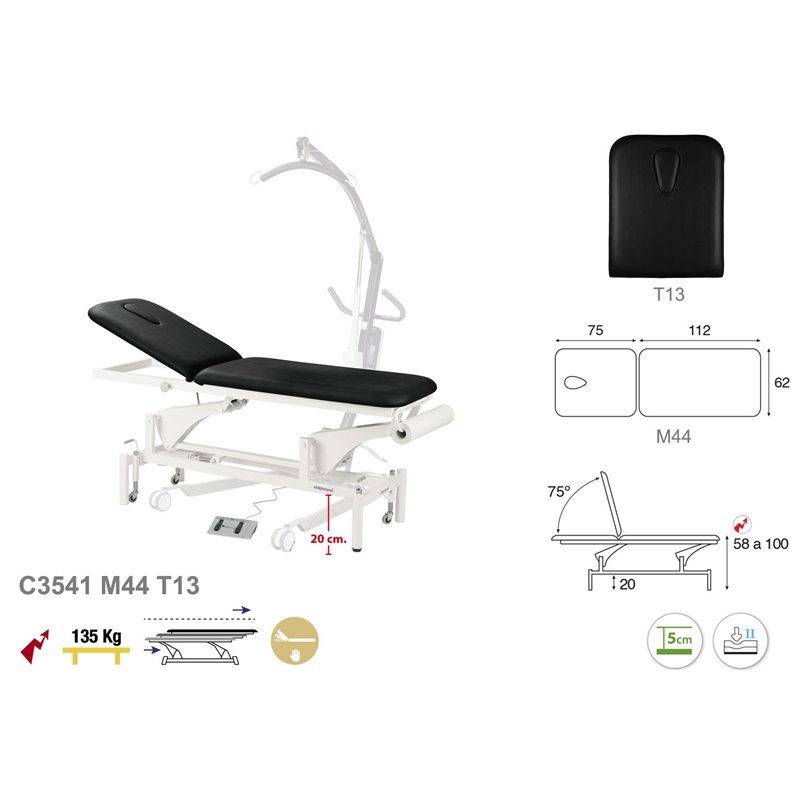 C3541 Ecopostural table de massage électrique en 2 plans