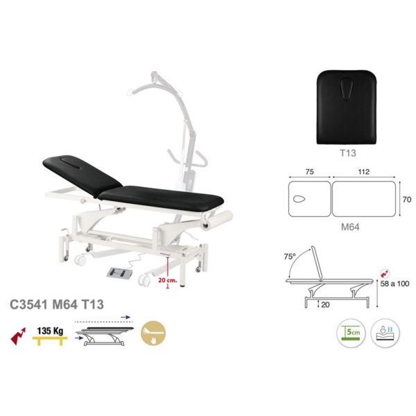 C3541 Ecopostural table de massage électrique en 2 plans