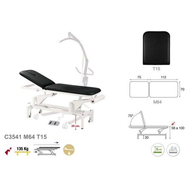 C3541 Ecopostural table de massage électrique en 2 plans