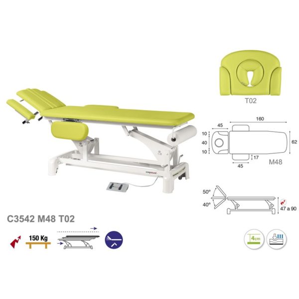 C3542 Ecopostural table de massage électrique en 2 plans