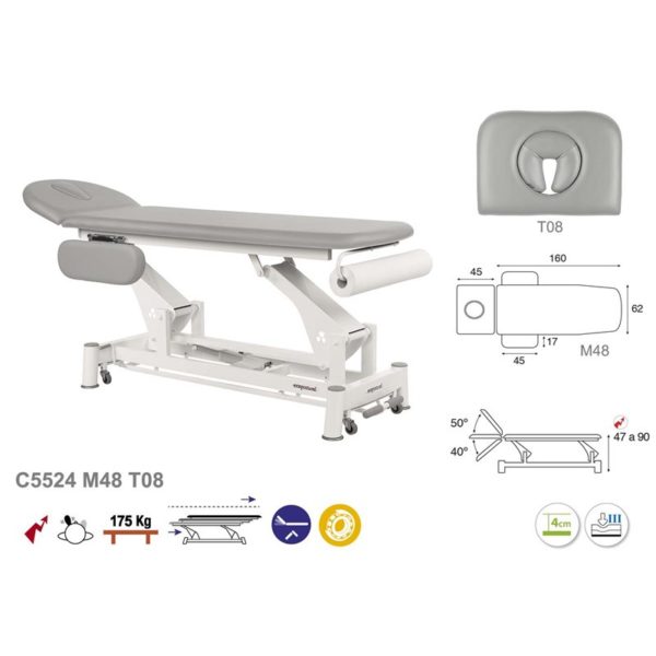 C5524 Ecopostural table de massage électrique en 2 plans