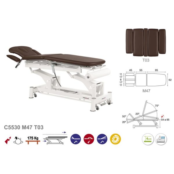 C5530 Ecopostural table de massage électrique en 3 plans
