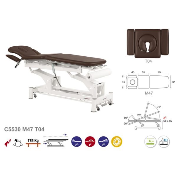 C5530 Ecopostural table de massage électrique en 3 plans