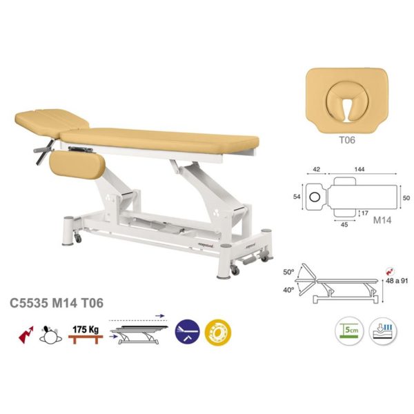 C5535 Ecopostural table de massage électrique en 2 plans