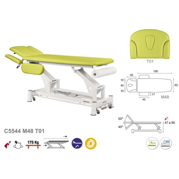 C5544 Ecopostural table de massage électrique en 2 plans