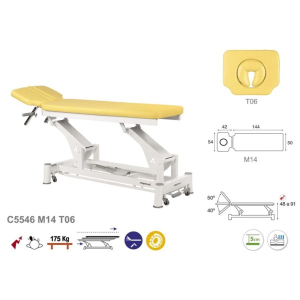 C5546 Ecopostural table de massage électrique en 2 plans