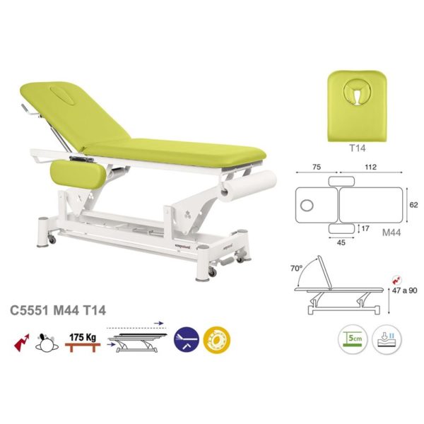C5551 Ecopostural table de massage électrique en 2 plans