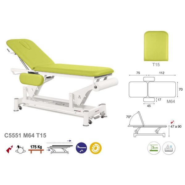 C5551 Ecopostural table de massage électrique en 2 plans