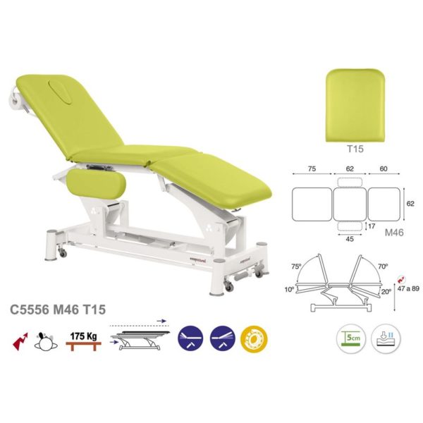 C5556 Ecopostural table de massage électrique en 3 plans