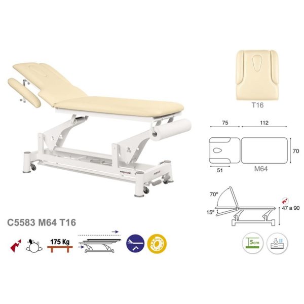 C5583 Ecopostural table de massage électrique en 2 plans