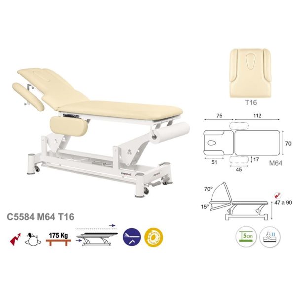 C5584 Ecopostural table de massage électrique en 2 plans