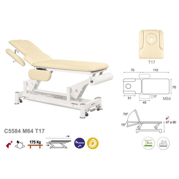 C5584 Ecopostural table de massage électrique en 2 plans