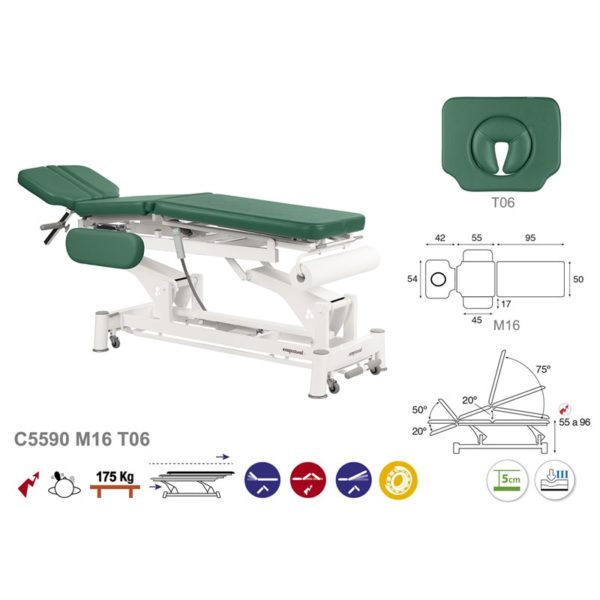 C5590 Ecopostural table de massage électrique en 3 plans