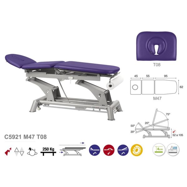 C5921 Ecopostural table de massage électrique en 3 plans