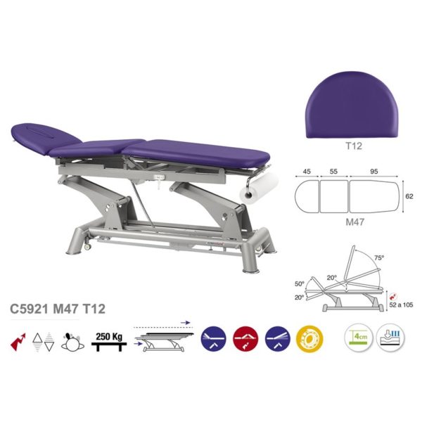 C5921 Ecopostural table de massage électrique en 3 plans