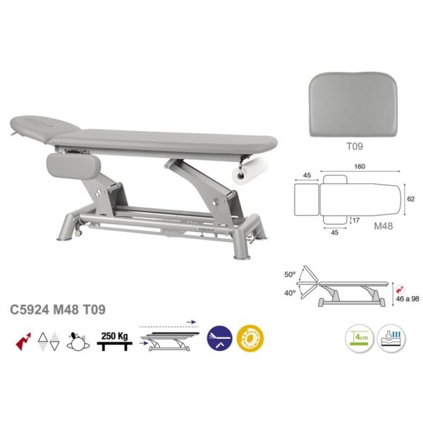C5924 Ecopostural table de massage électrique en 2 plans
