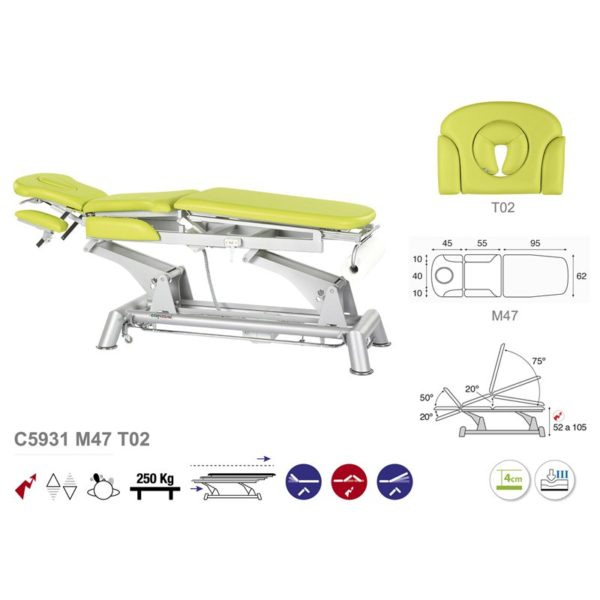 C5931 Ecopostural table de massage électrique en 3 plans