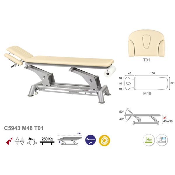 C5943 Ecopostural table de massage électrique en 2 plans
