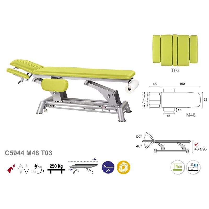 C5944 Ecopostural table de massage électrique en 2 plans