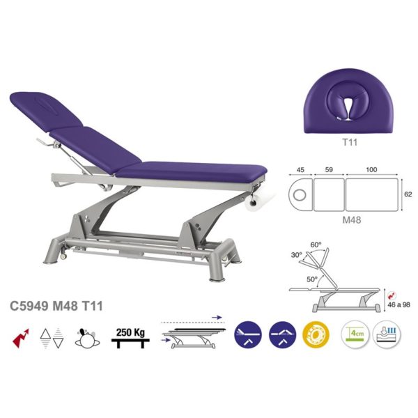 C5949 Ecopostural table de massage électrique en 3 plans