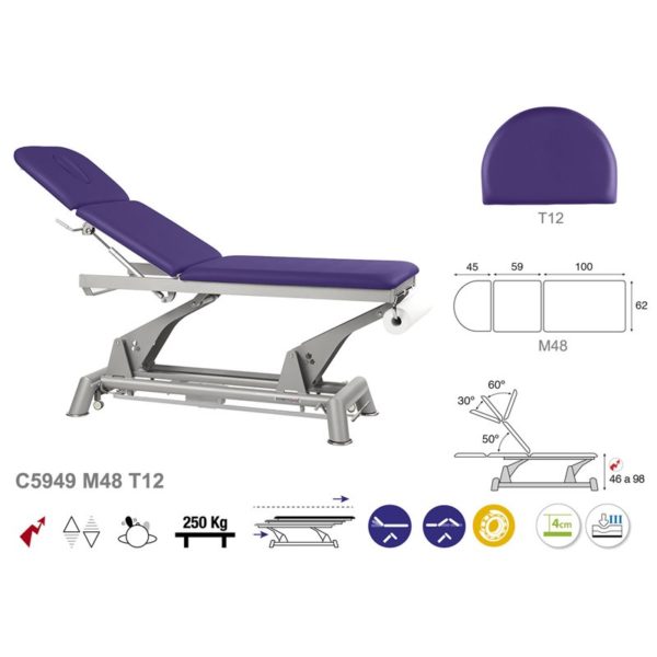 C5949 Ecopostural table de massage électrique en 3 plans
