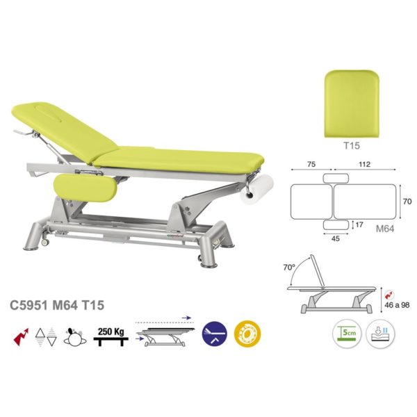 C5951 Ecopostural table de massage électrique en 2 plans