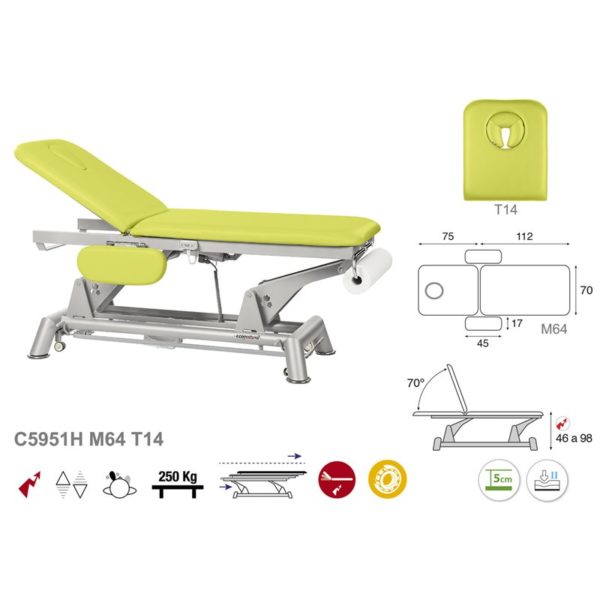 C5951H Ecopostural table de massage électrique en 2 plans