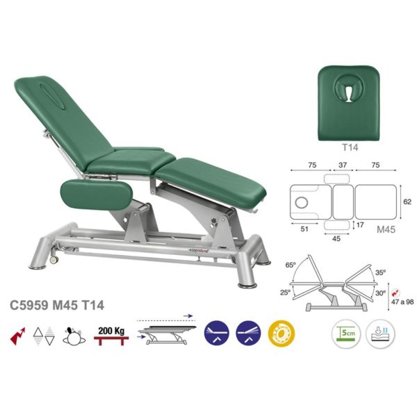 C5959 Ecopostural table de massage électrique en 3 plans