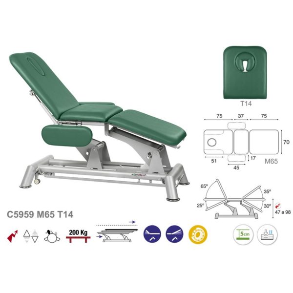 C5959 Ecopostural table de massage électrique en 3 plans