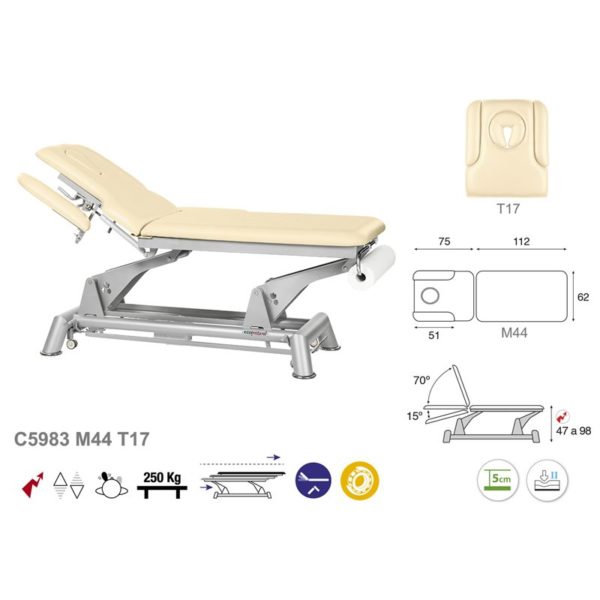 C5983 Ecopostural table de massage électrique en 2 plans