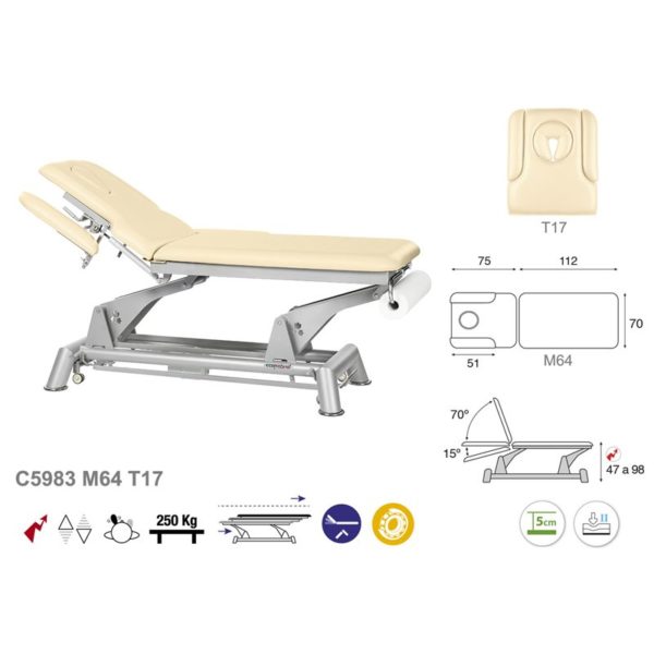 C5983 Ecopostural table de massage électrique en 2 plans