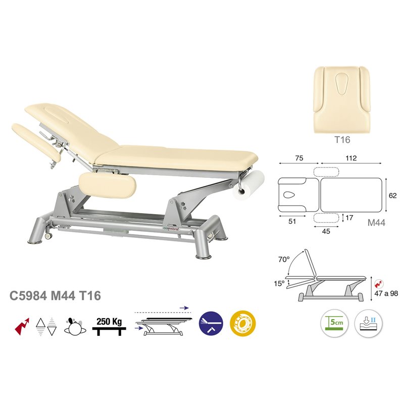 C5984 Ecopostural table de massage électrique en 2 plans