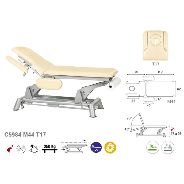 C5984 Ecopostural table de massage électrique en 2 plans