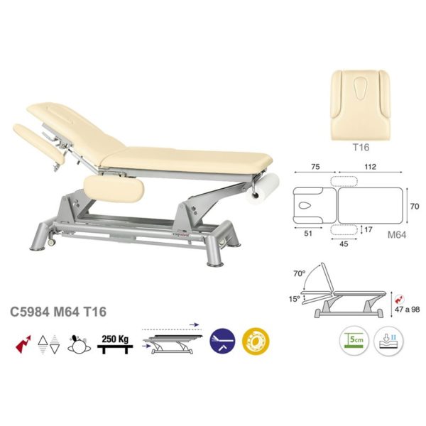 C5984 Ecopostural table de massage électrique en 2 plans