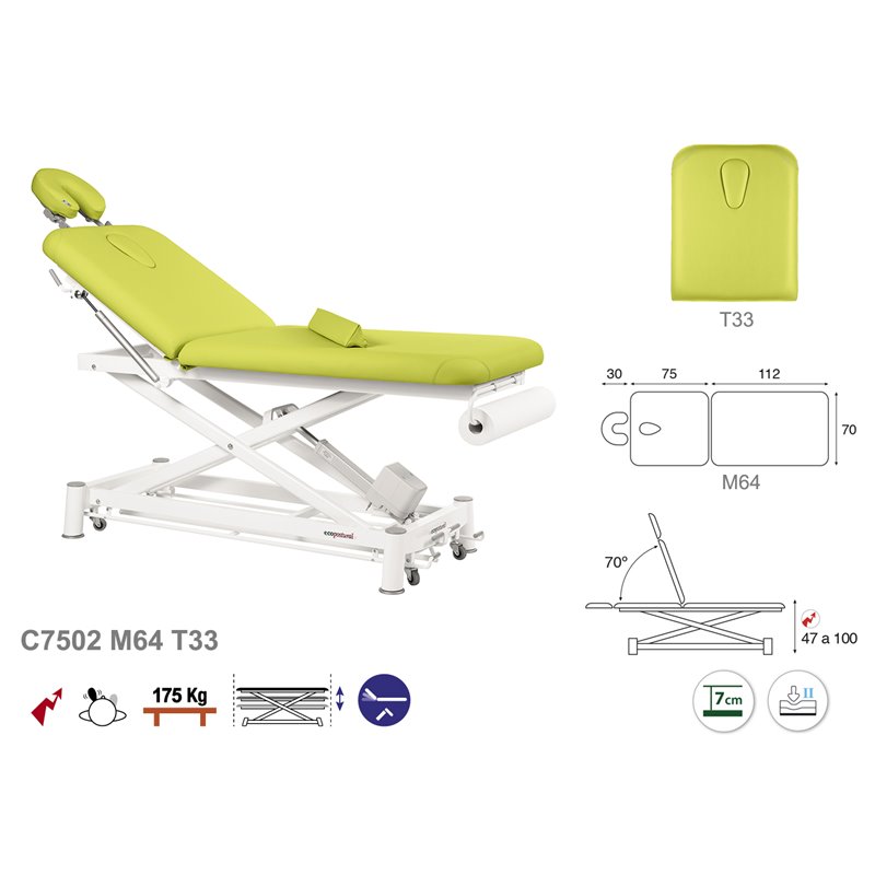 C7502 Ecopostural table de massage électrique en 2 plans