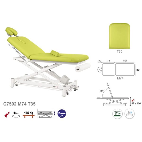 C7502 Ecopostural table de massage électrique en 2 plans