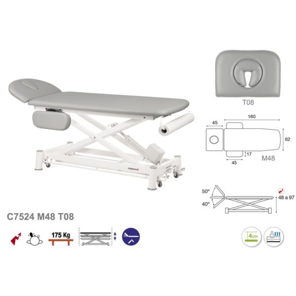 C7524 Ecopostural table de massage électrique en 2 plans