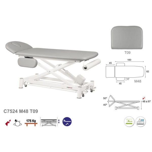 C7524 Ecopostural table de massage électrique en 2 plans