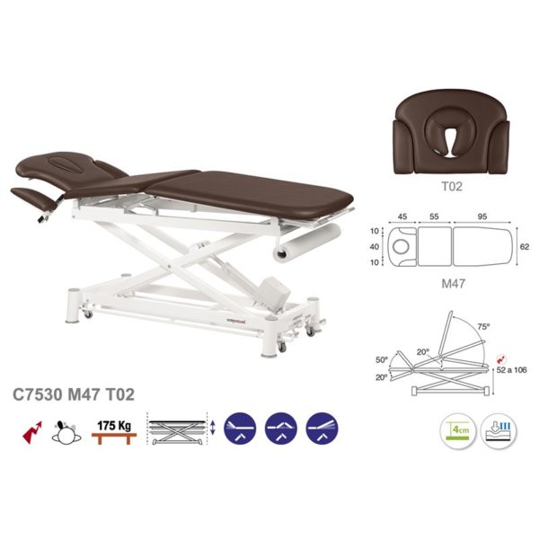 C7530 Ecopostural table de massage électrique en 3 plans