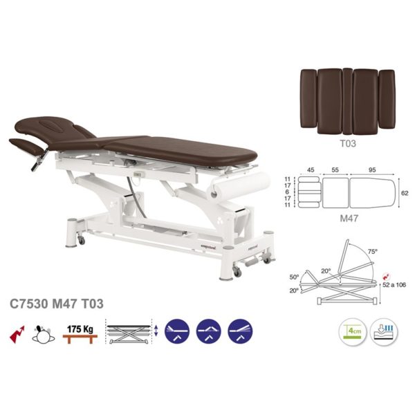 C7530 Ecopostural table de massage électrique en 3 plans