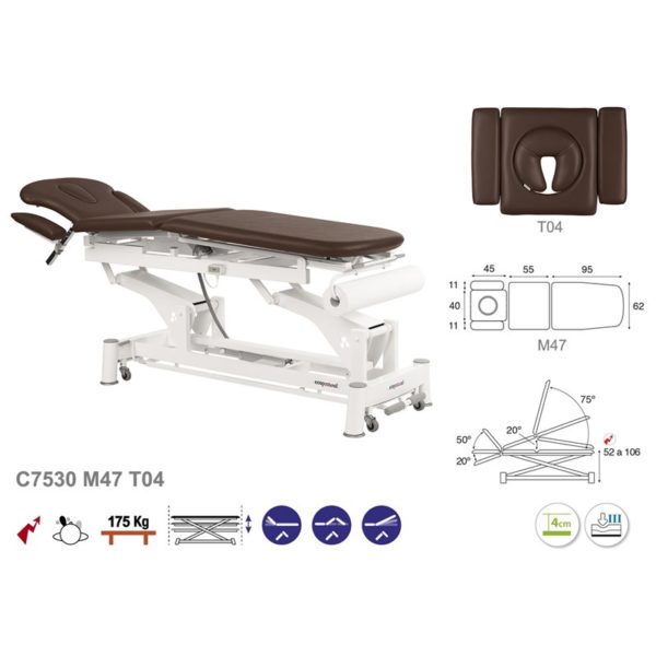 C7530 Ecopostural table de massage électrique en 3 plans