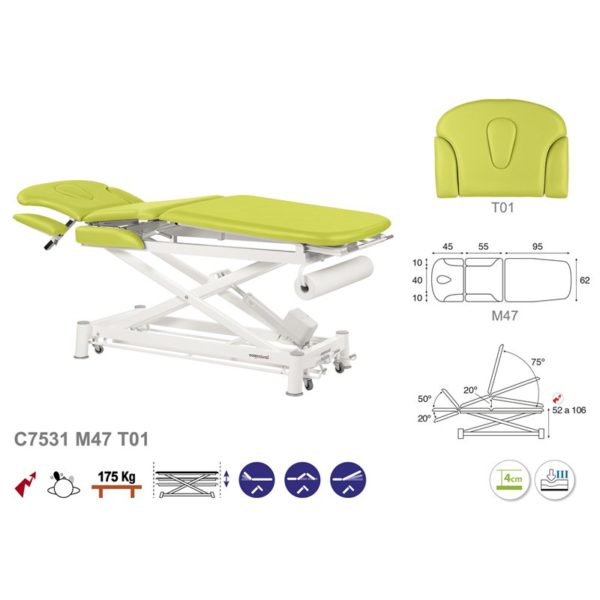 C7531 Ecopostural table de massage électrique en 3 plans