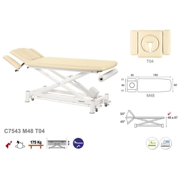 C7543 Ecopostural table de massage électrique en 2 plans