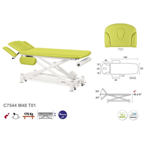 C7544 Ecopostural table de massage électrique en 2 plans