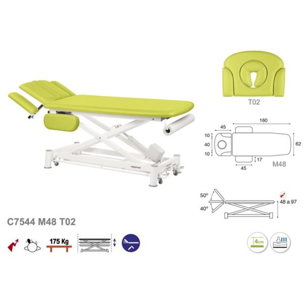 C7544 Ecopostural table de massage électrique en 2 plans