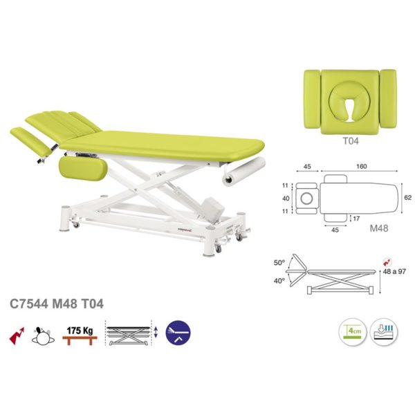 C7544 Ecopostural table de massage électrique en 2 plans