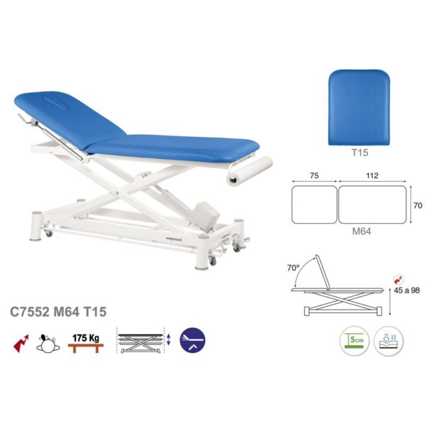 C7552 Ecopostural table de massage électrique en 2 plans