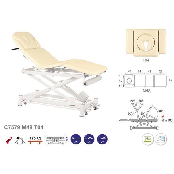 C7579 Ecopostural table de massage électrique en 4 plans