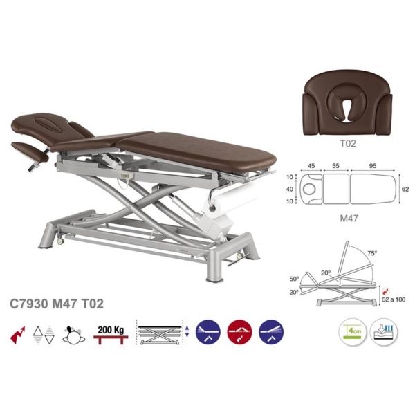 C7930 Ecopostural table de massage électrique en 3 plans